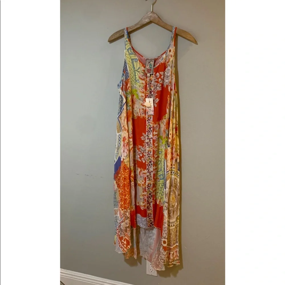 Johnny Was Bright Multicolor Floral Paisley Slip Maxi Dress - Picture 7 of 14
